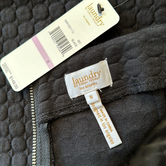 NWT Laundry by Shelli Segal Black textured Skirt Size 6 - Picture 10 of 13